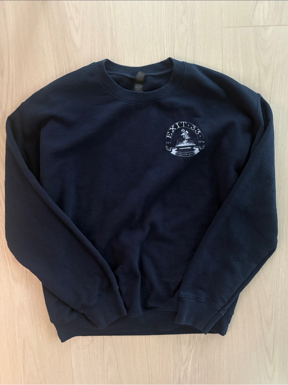Gildan Black Crewneck Sweatshirt with Small Chest Emblem
